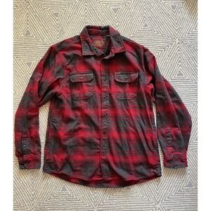 Orvis Big‎ Bear Heavyweight Flannel Shirt - Red/Grey - Large